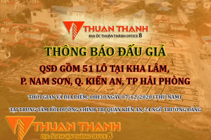 Thông báo đấu giá 51 lô tại Kha Lâm 3, Nam Sơn, Kiến An