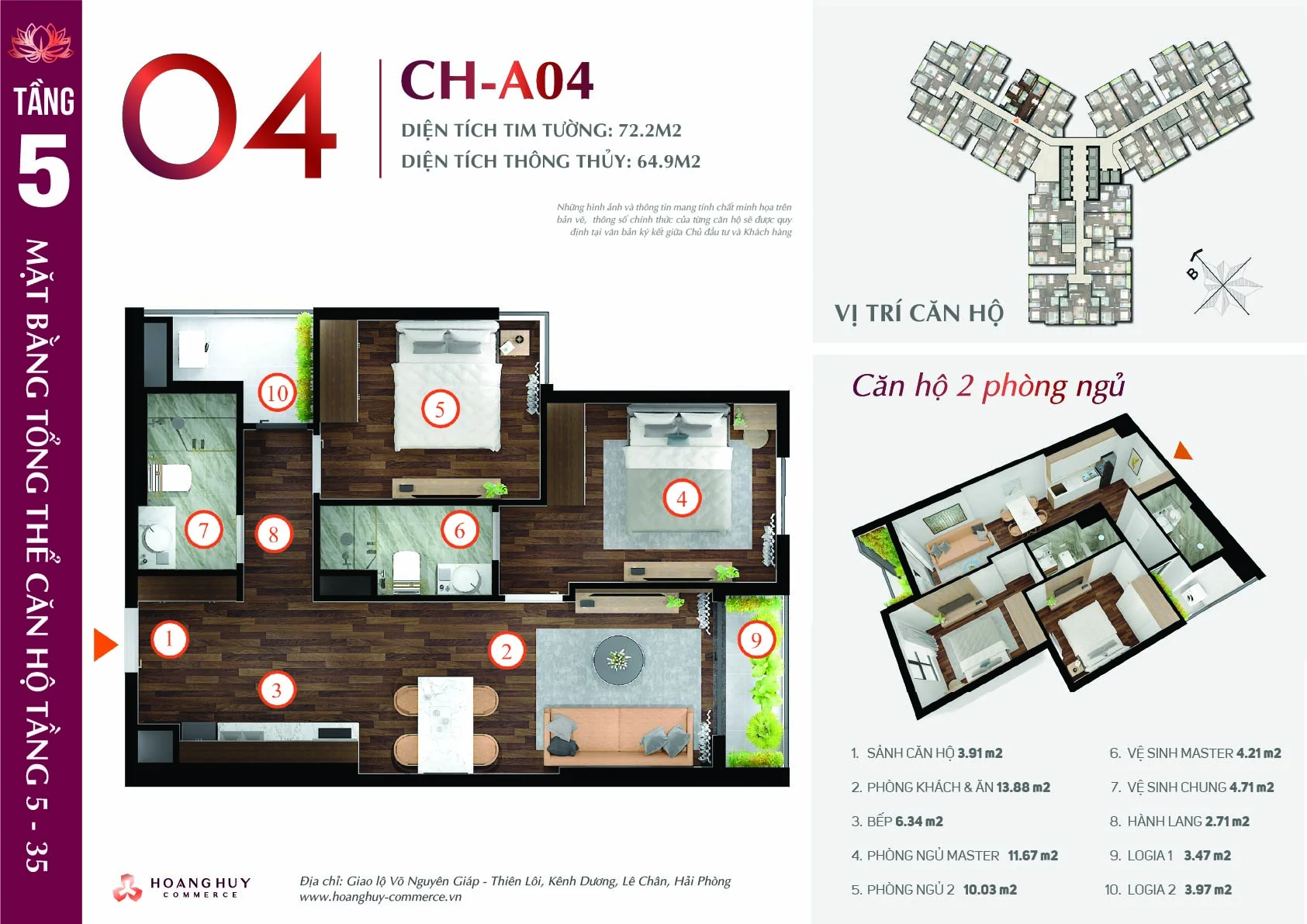 Thiết kế căn hộ Lotus mã 4 Hoàng Huy Commerce H1