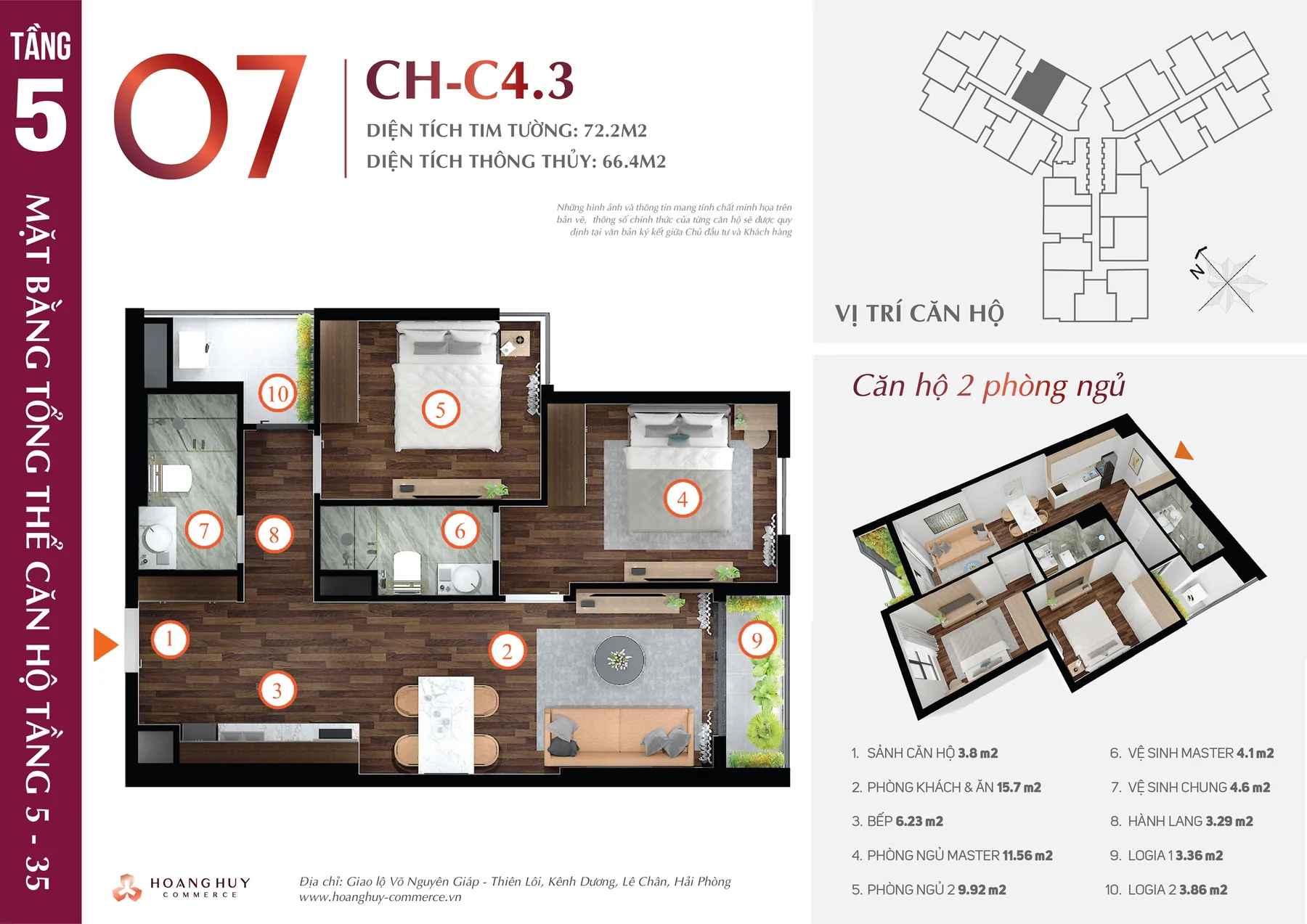 Thiết kế căn hộ Tulip mã 7 Hoàng Huy Commerce H1