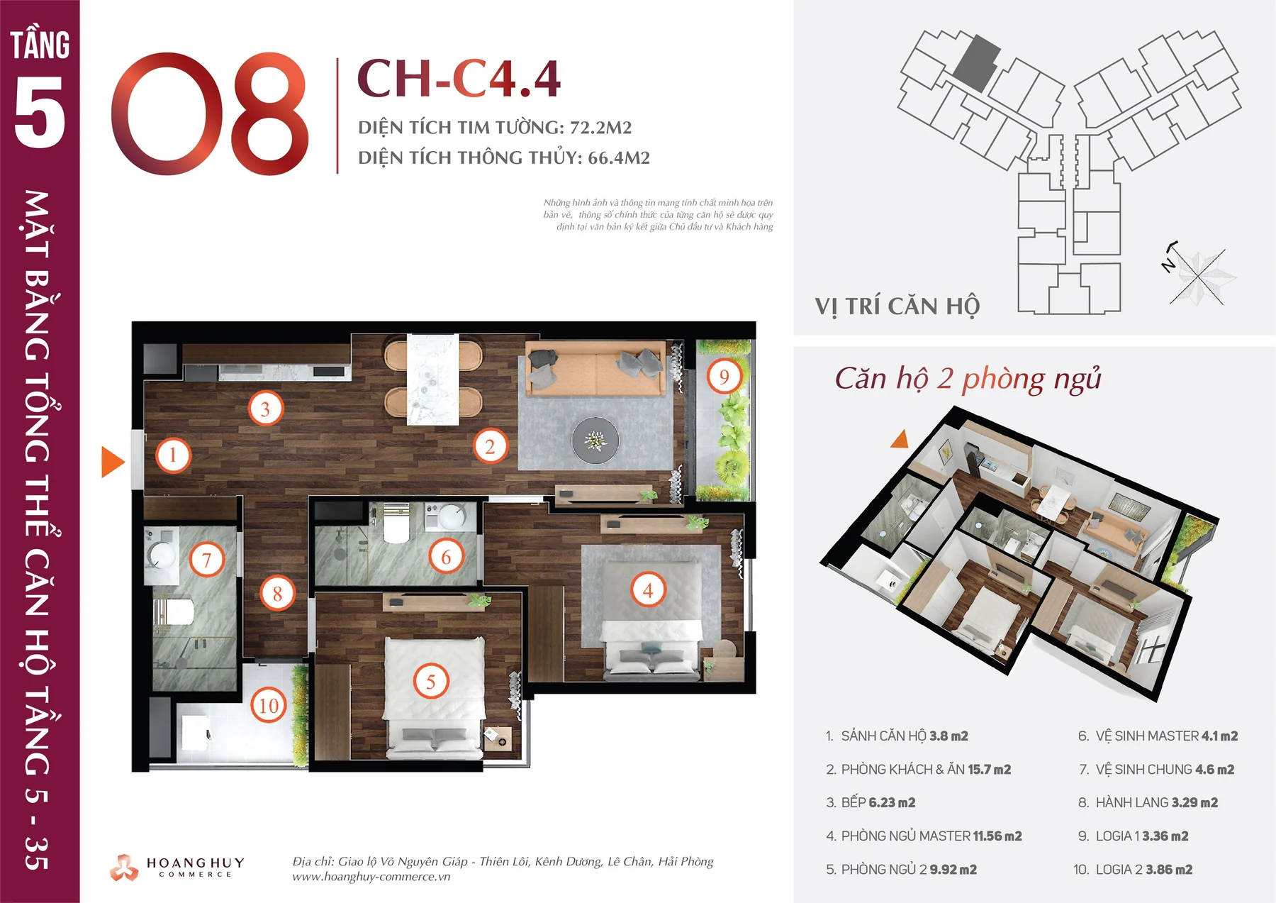 Thiết kế căn hộ Tulip mã 8 Hoàng Huy Commerce H1