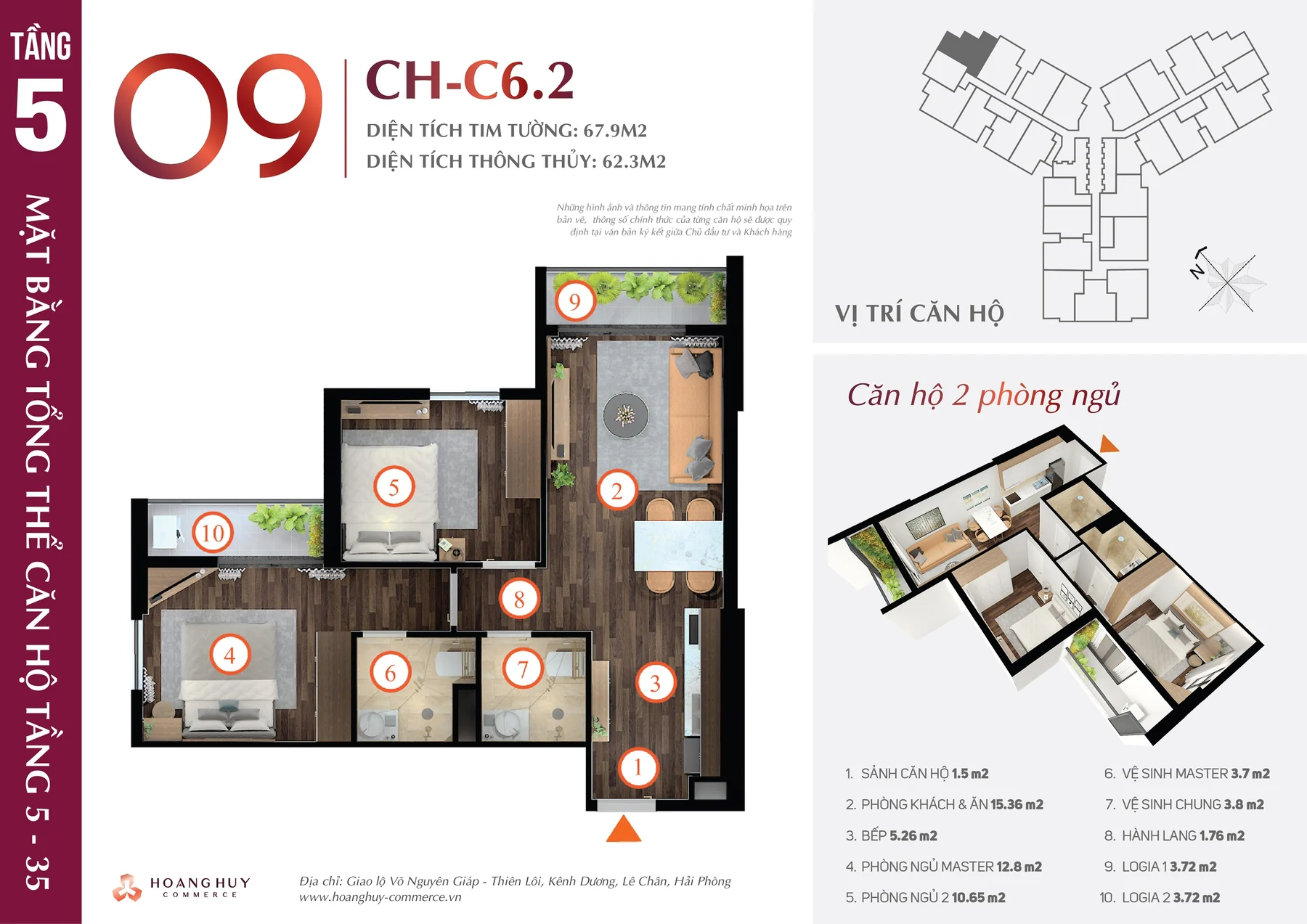 Thiết kế căn hộ Tulip mã 9 Hoàng Huy Commerce H1